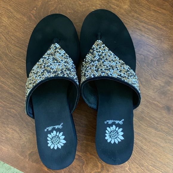 new yellow box flip flops